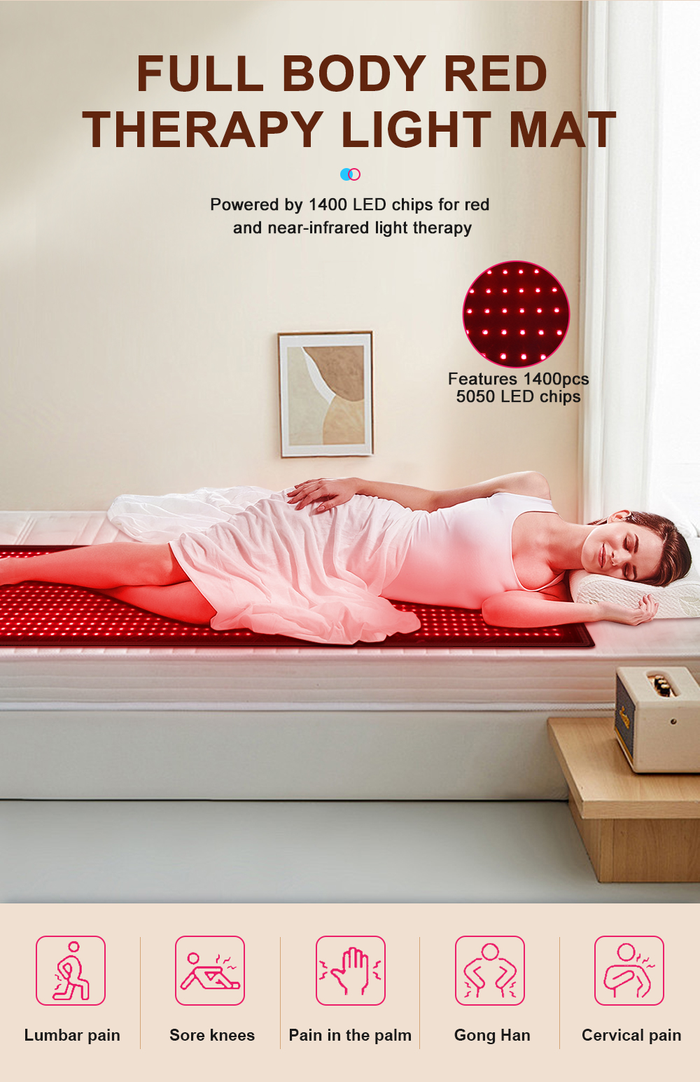 Red Therapy Light Mat Pad