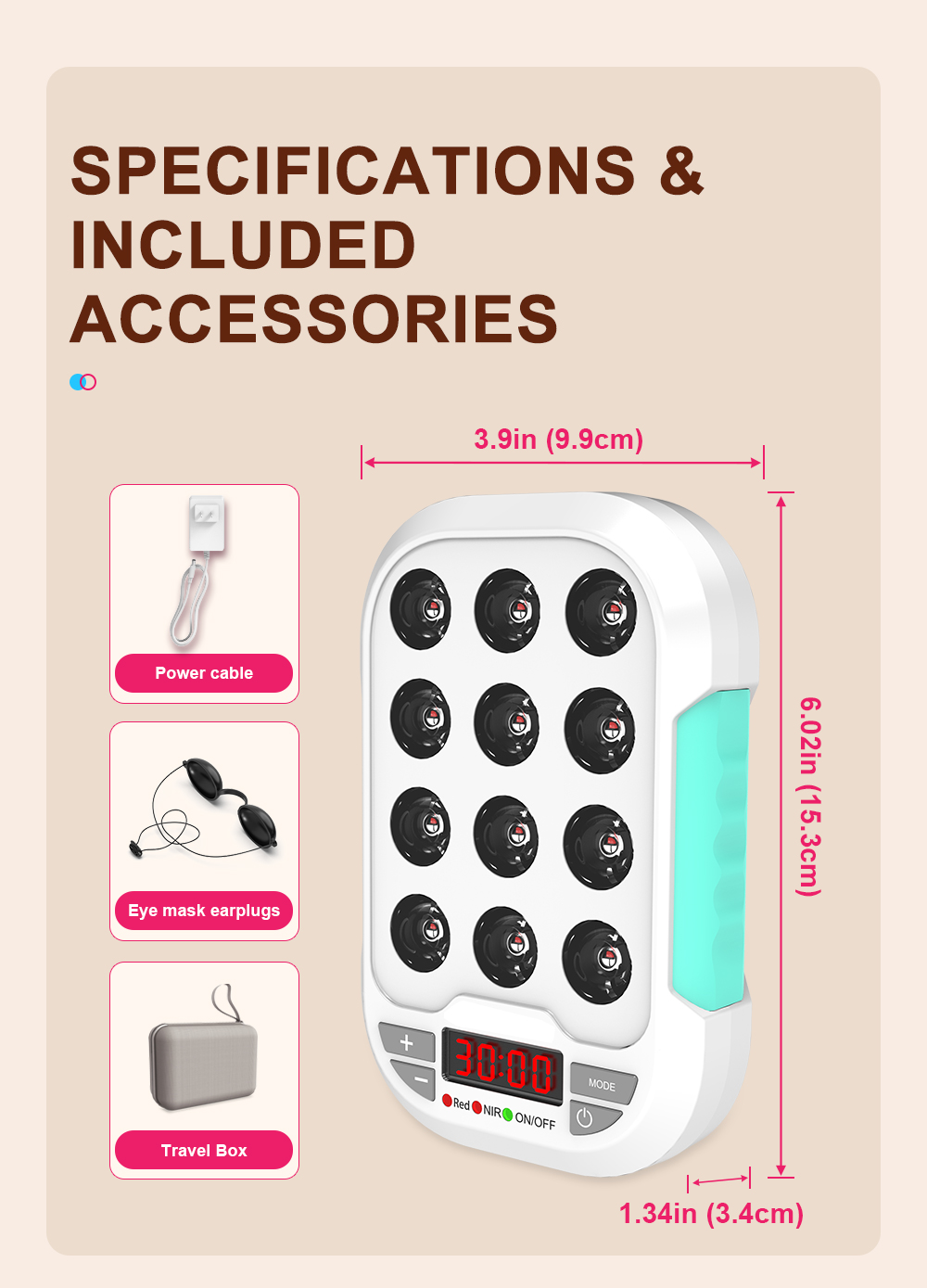 60W Handhold Mini Red Light Therapy Panel