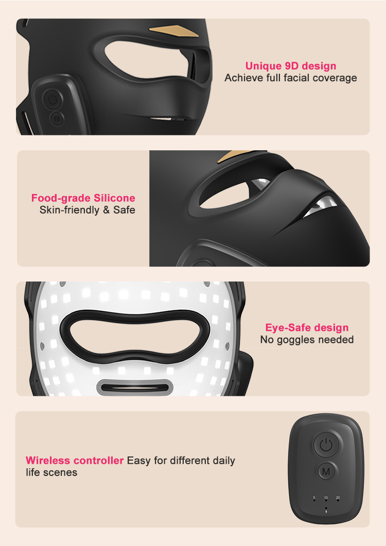 9D Multi-spectrum LED Face Mask – 4-in-1 Light Therapy for Home Use