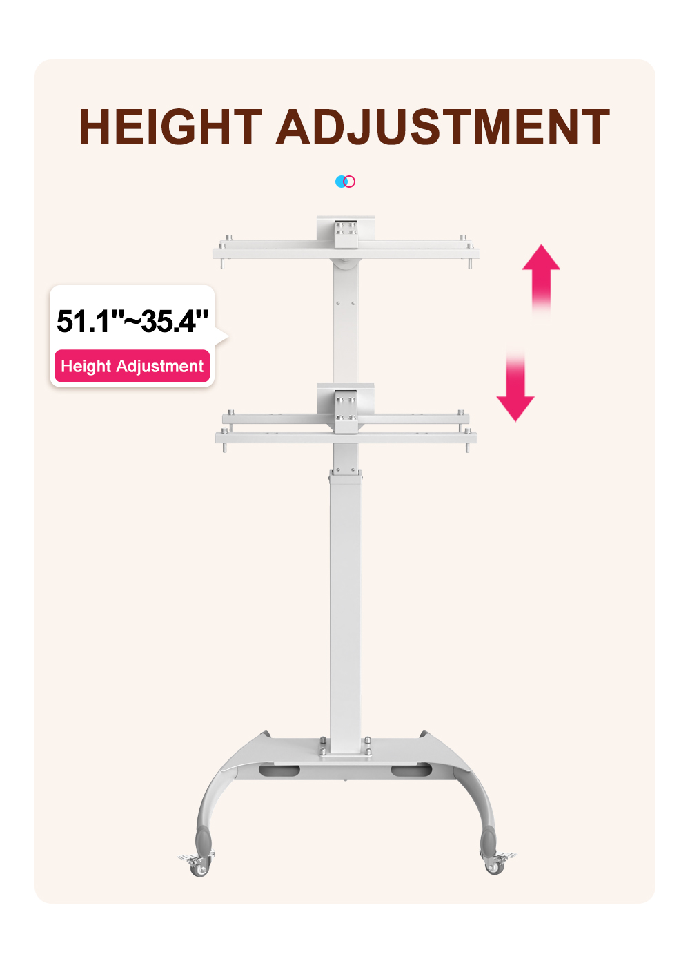 Adjustable Movable Floor Manual Stand for Red Light Therapy Panel