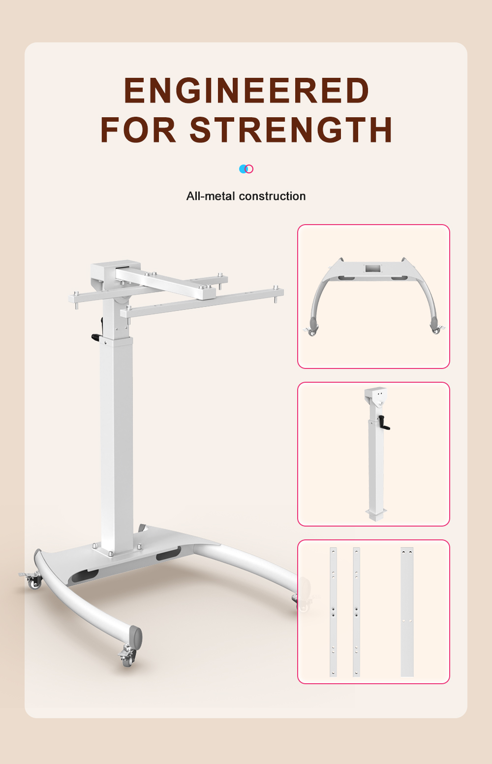 Adjustable Movable Floor Manual Stand for Red Light Therapy Panel
