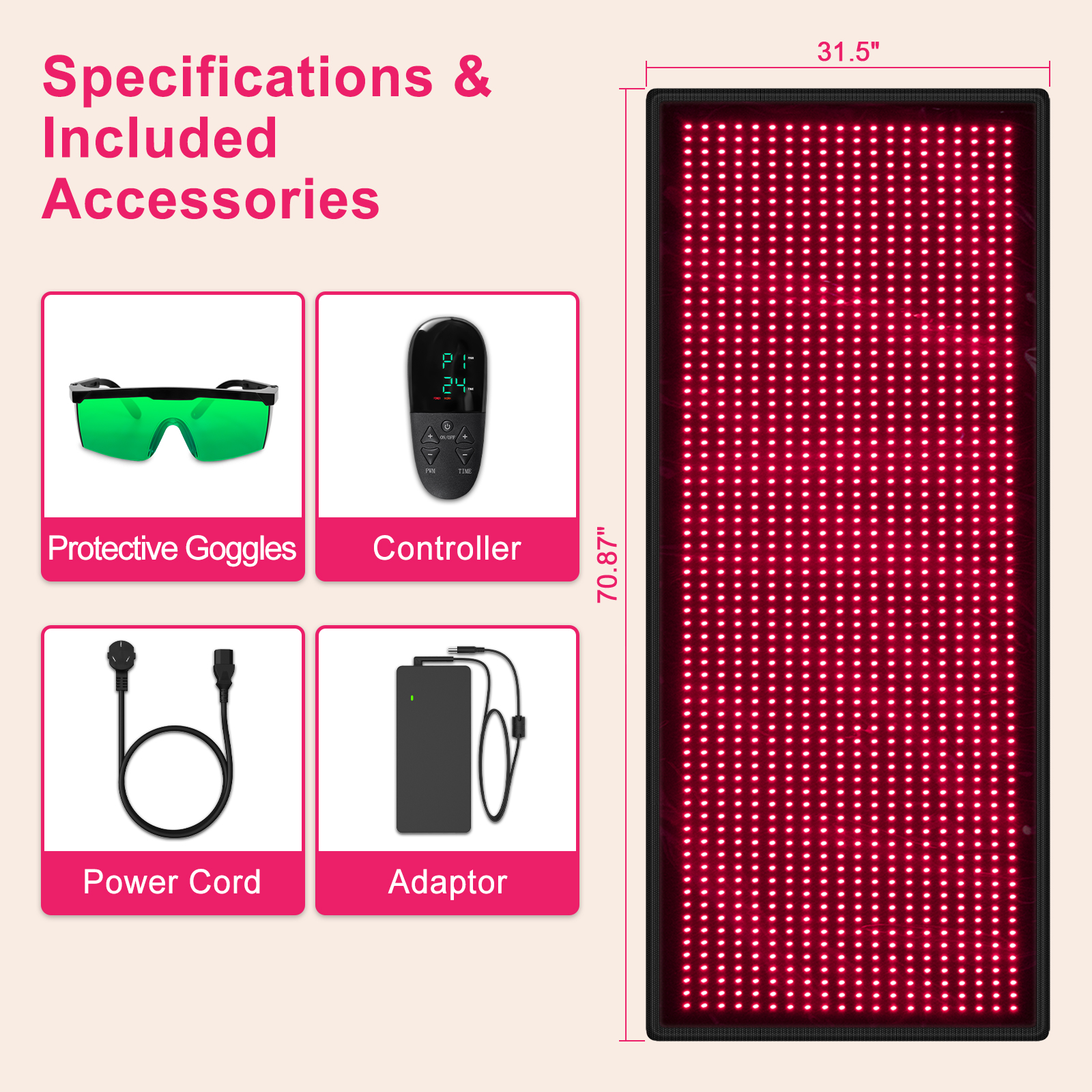 Red Therapy Light Mat Pad