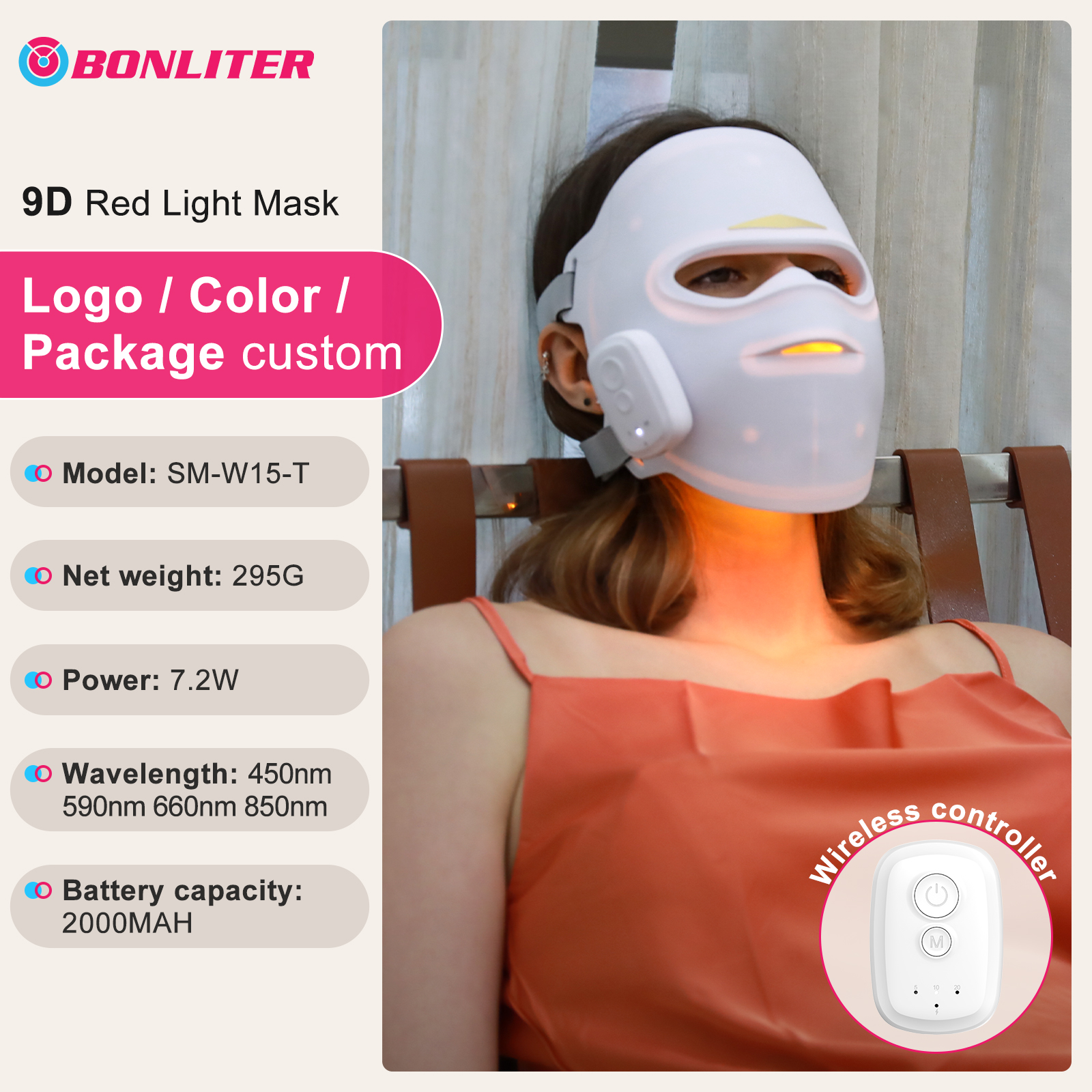 9D Multi-spectrum LED Face Mask – 4-in-1 Light Therapy for Home Use