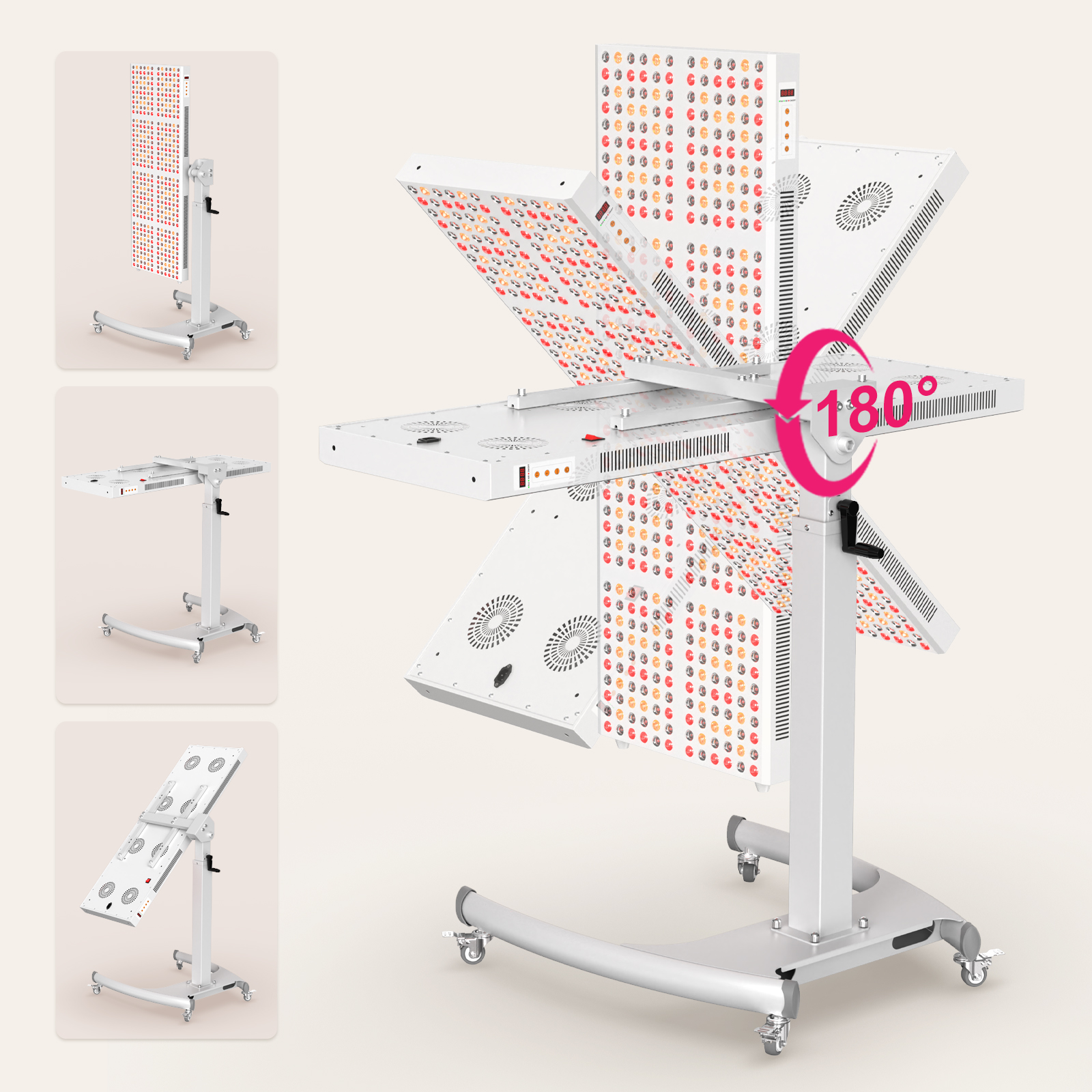 Adjustable Movable Floor Manual Stand for Red Light Therapy Panel