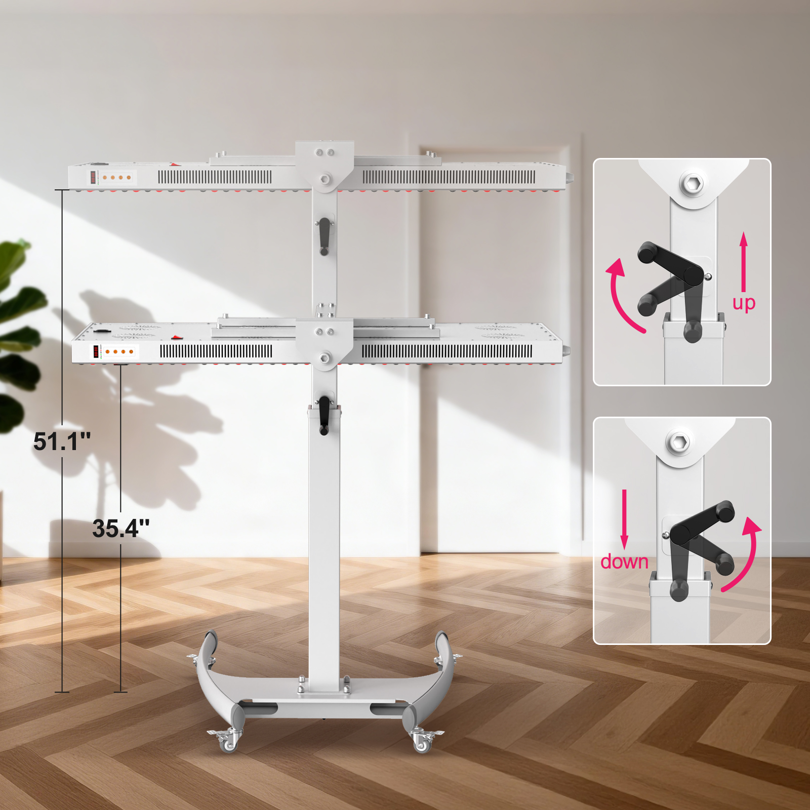 Adjustable Movable Floor Manual Stand for Red Light Therapy Panel