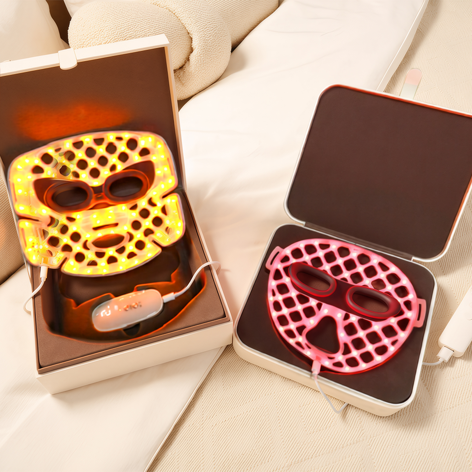 SM-W60-T / SM-W36-T – Super Light Hollow Red Light Mask with 4-in-1 LED & IP67 Waterproof
